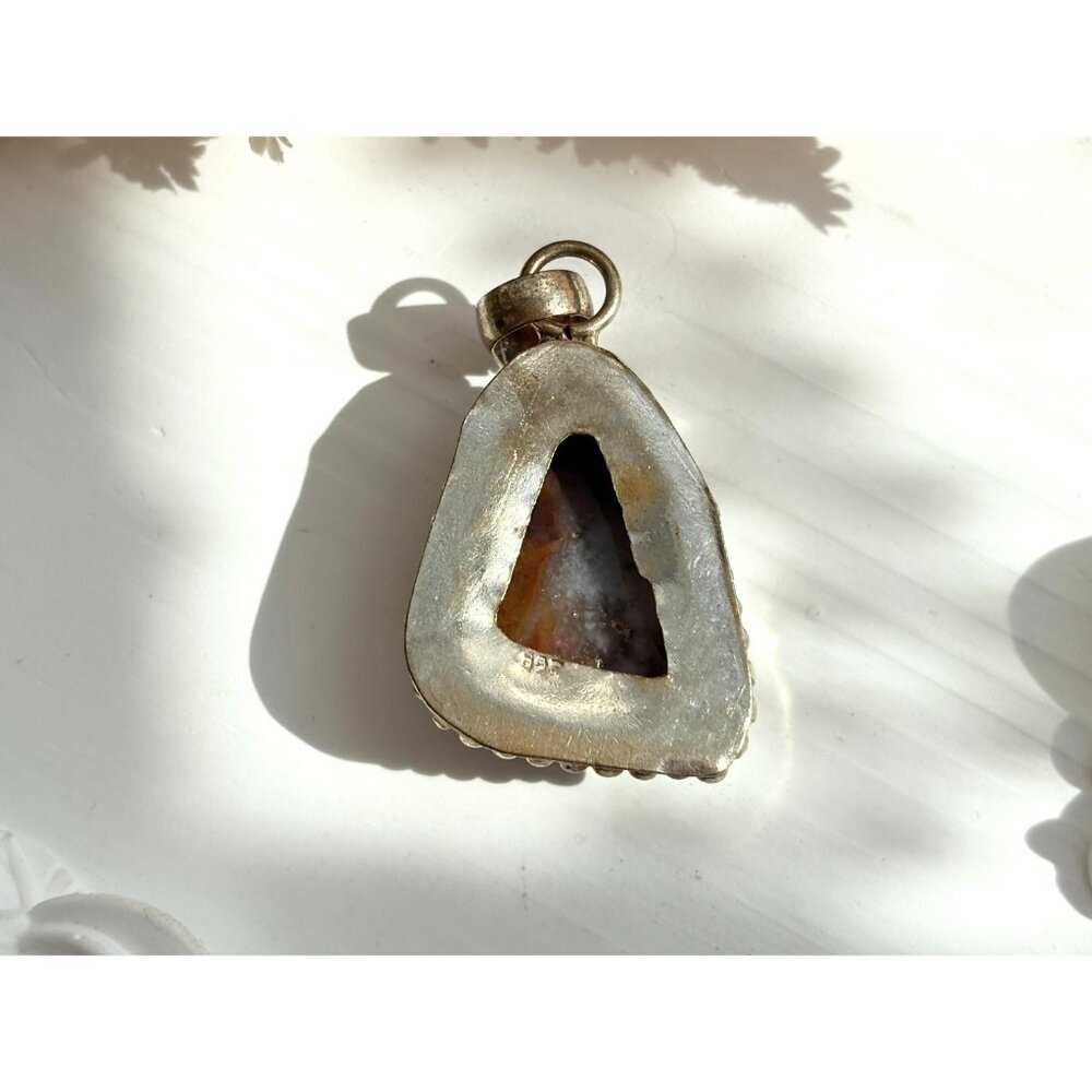 Botswana Agate Triangular Sterling Silver 925 Bea… - image 5